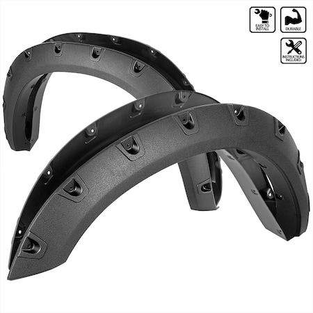 Spec-D Tuning 2500 3500 TEXTURED FENDER FLARES EXCLUDES DUALLY MODELS, 4PK FDF-RAM1925B-PK-MP